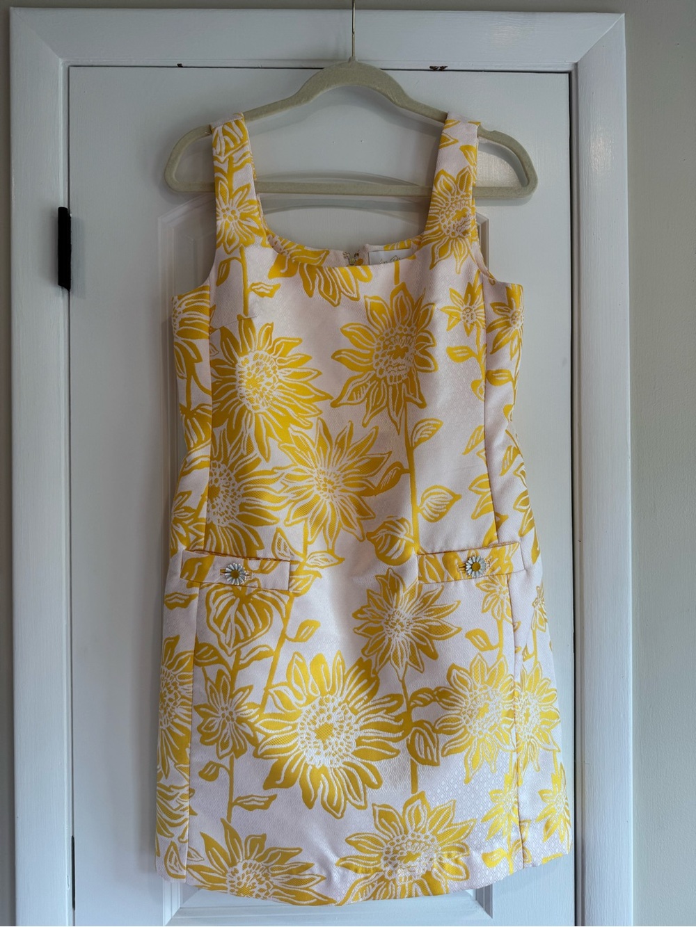 Lilly Pulitzer Albright Shift in Yellow Jacquard NWT - Picture 4 of 6